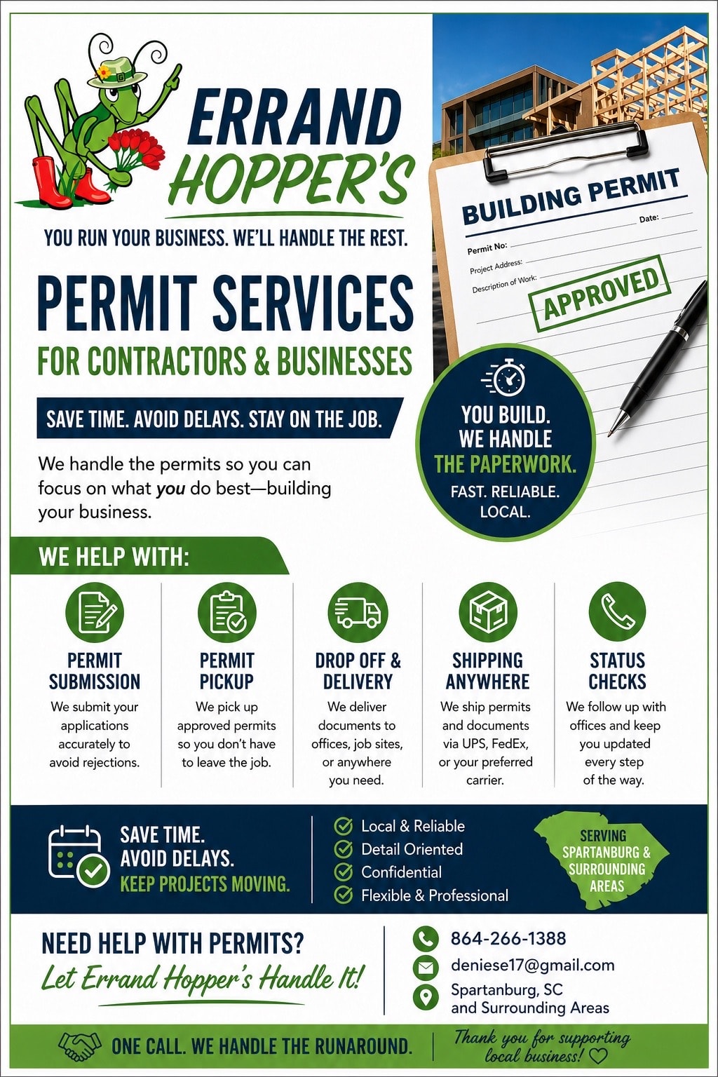 Errand Hopper's Permit Services for Contractors and Businesses
